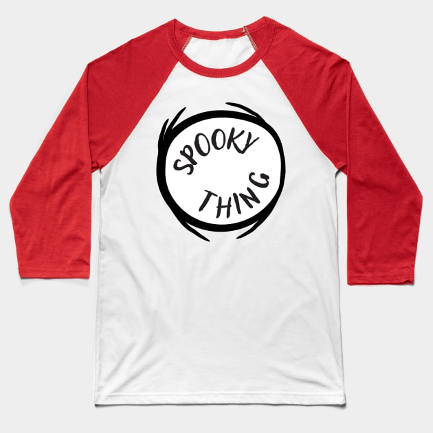 Spooky Thing Red Emblem Gift Baseball T-Shirt by Scott Richards